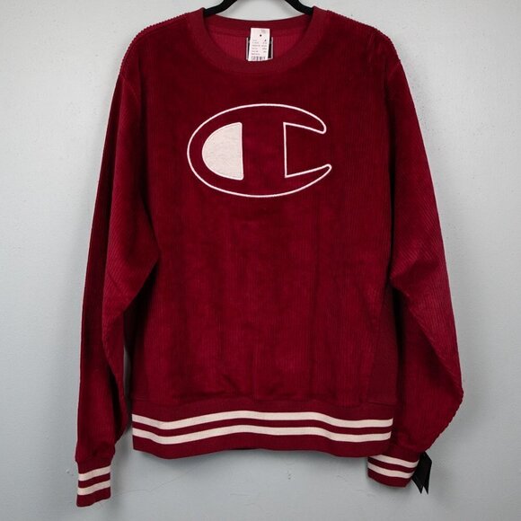 Champion burgundy corduroy crewneck sweatshirt-L - Picture 1 of 5